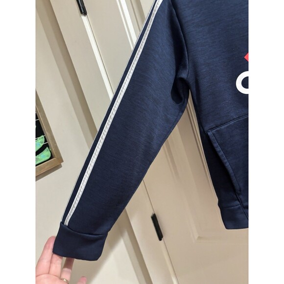 Boys Adidas Hoodie -Size M 10-12- Red White & Blue Striped Sleeves Hoodie - Picture 2 of 7
